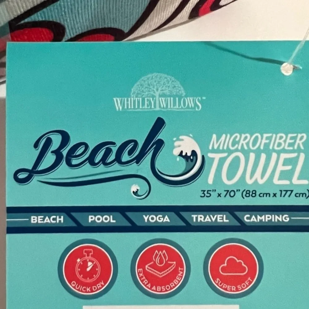 Whitley Willows Mandala Motif Packable Microfiber Travel Yoga Towel New